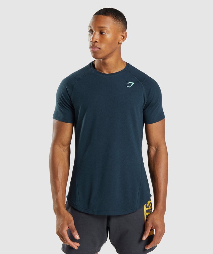 Men's Gymshark Bold T-Shirts Navy | CA 71358D